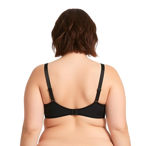 Image of Curve Muse Women's Minimizer Unlined Underwire Bra with Lace Embroidery-2 Pack