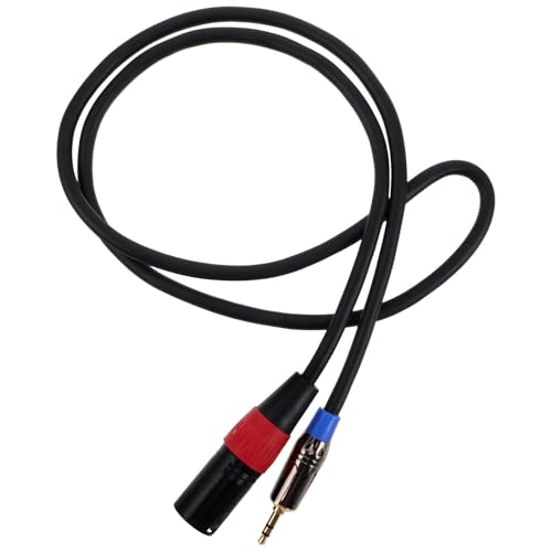 PAMINGONO Cable Adaptador de Audio Xlr Macho a Jack 3,5 Mm Estéreo de 1 Metro, Conector Chapado en Oro, Carcasa Metálica Resistente, Compatible con Micrófonos y Amplificadores para Sonido