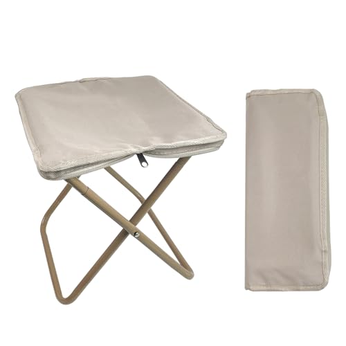 JXITON 1 Pack Portable Stool,Fishing Stool, Foldable Camping Stool, Multifunctional Stools, Zip Handbag Packed Stool Convenient for Travel/Hike/Wait in Line