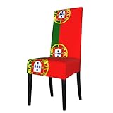 JKDGOJ Restaurant-Stuhlhussen mit portugiesischem Flaggenmuster sind abnehmbar, super elastisch und waschbar, geeignet für Küchen