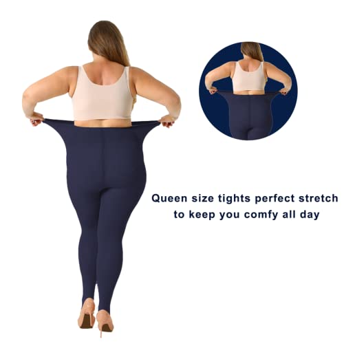 Image of MANZI Plus Size Tights for Women Queen Size Nylons Stockings Pantyhose