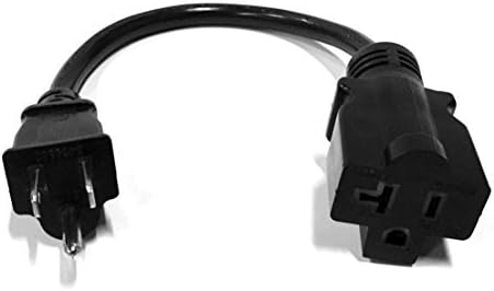 EV Charge Solutions NEMA 5-15P to 5-20R Adapter 13" Power Cord 15 to 20 Amp 14 AWG 120 Volt