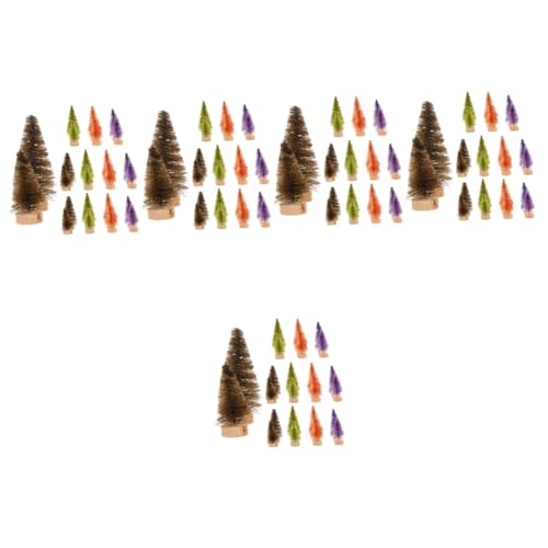 Petit arbre de noël artificiel floqué et mini sapins neige gelée de bureau | 120 pcs