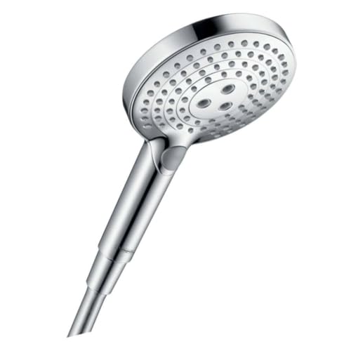 ducha de mano, alcachofa de ducha con 3 tipos de chorro, cabezal de ducha redondo (⌀ 120 mm), con sistema antical, cromo