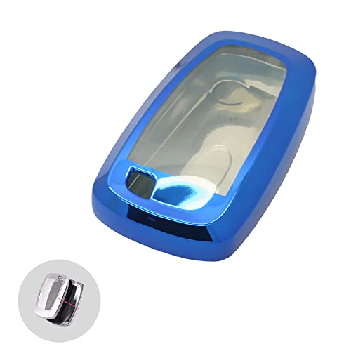 BROVACS Soft TPU Case Shell Cover Protector Holder Compatible with FORD Fusion Mustang F-150 F-250 LINCOLN Smart Remote Key Fob 2 3 4 5 Button SV9710 Blue - Image 2