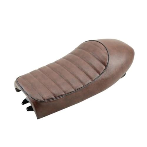 Siège conducteur pour moto avec selle à bosse plate vintage en cuir noir