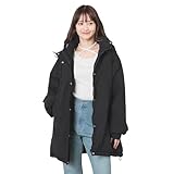 [ハニーズ] はっ水 ファイバーダウン フード ジャンパー 中綿 再生ポリエステル レディース ロングモンスターブルゾン M ブラック 773042847142