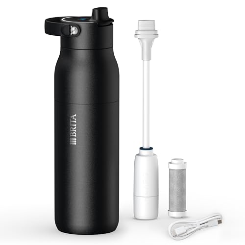 BRITA LARQ iQ Digitale Edelstahl Trinkflasche mit Wasserfilter (1000 ml)