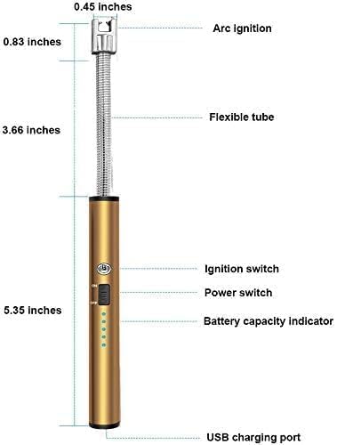 Image of Eumqestoer Electric Arc Gas Lighter - Rechargeable Plasma for Cooking, Kitchen, Pooja Candles - USB Charging, Windproof, Long-Lasting 360 Flexible (Multicolor)