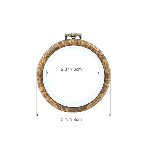 Image of Hordion 4 Pieces 3.2 Inch Embroidery Hoops, Imitated Wood Cross Stitch Hoop Ring Round Embroidery Hoop Frame for Ornaments Art Craft Sewing, ZC24012577