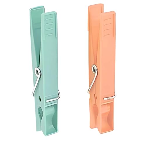 PARENCE.- Set de 24 Pinzas de plástico para Interior y Exterior / 7x1cm / Pinzas para Ropa versátiles y prácticas - Colores Naranja y Verde