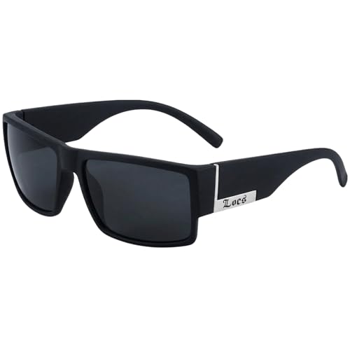 Image of Locs Mens Flat Top Gangster Sunglasses Black Silver Frame 91026