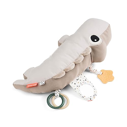 Done by Deer Tummy Time Kissen - Baby Bauchlage Kissen und Sensorik Spielzeug ab 3 Monate - mit Spiegel, Knistergeräuschen und Taktilen Texturen sowie Beißring für Zahnungshilfe