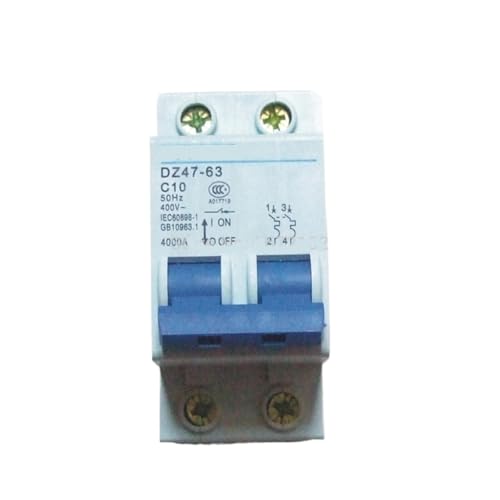 Disjoncteur AC 2P 10A 400V type C pour protection de circuit électrique