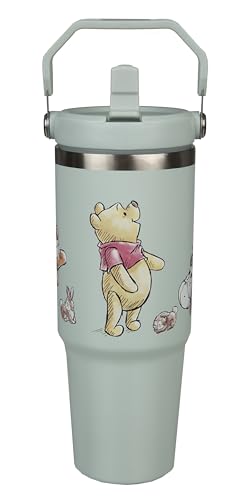 Undercover – Disney Winnie l’Ourson gobelet isotherme avec anse – capacité de 900 ml – gobelet en acier inoxydable avec anse – gourde étanche