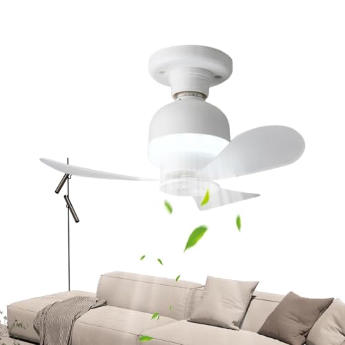 Ventilador de techo con luz de 28 cm y motor silencioso multi-voltaje para el hogar