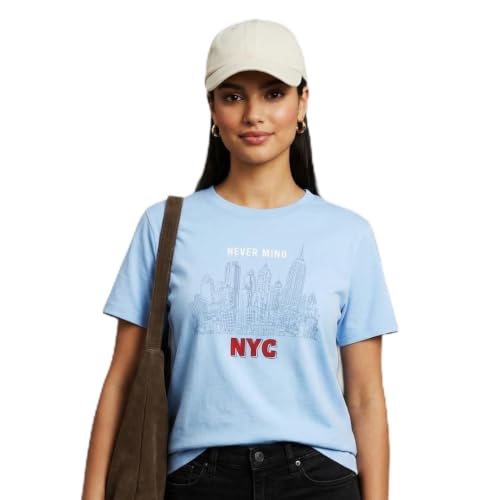 Image of Nobero Women's Graphic Printed T-Shirt | Regular Fit 180 GSM Cotton Tee for Women | Comfortable Round Neck Casual Wear