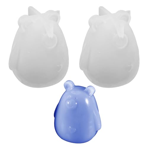 2 moldes de silicona para oso, molde de cristal de oso, molde de oso tridimensional, bonito molde de oso de dibujos animados, molde de decoración de bricolaje, molde de resina epoxi para manualidades