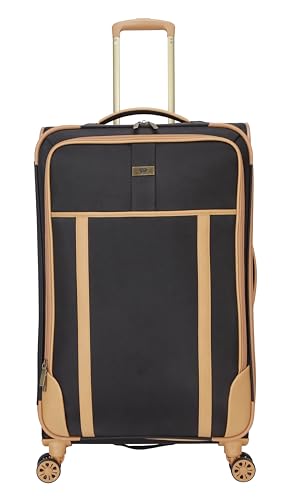 Image of Dockers Seahorse Softside Expandable 8-Wheel Spinner Travel Checked Luggage, 28-Inch, Black