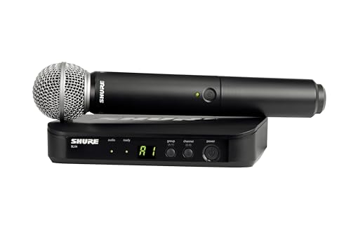 Shure BLX24/SM58 Wireless Microphone System - 14-Hour Battery Life, 300 ft Range, UHF | Includes SM58 Handheld Vocal Mic, Single Channel Receiver | H11 Band (BLX24/SM58-H11)