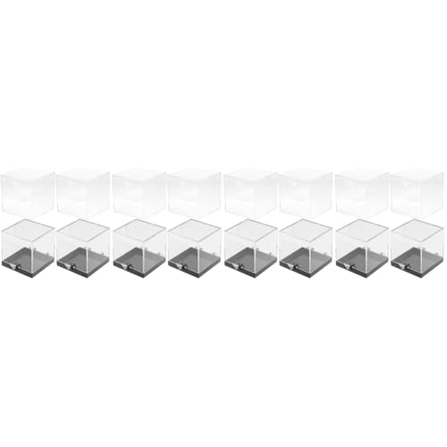 Boîtes transparentes carrées de rangement et présentoirs multifonctions pour vitrine de bijoux