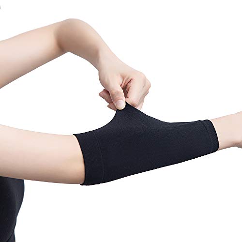LytLStrox 1 Pair Tattoo Cover Up Compression Sleeves Bands Forearm Concealer Support Skin Color Tattoo Aftercare UV Protection Oversleeve (Black)