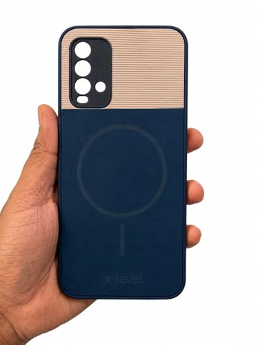 Image of Bintage Mac Safe Design Hard Slim Back Case | Soft Border Camera Protect | Dual PU Leather Finish Back Cover Compatible for Mi Redmi 9 Power 4G - Royal Blue