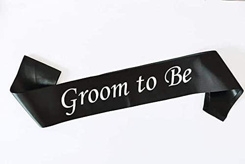 Brain Giggles Groom to Be Sash for Bachelor's Party- Black and White