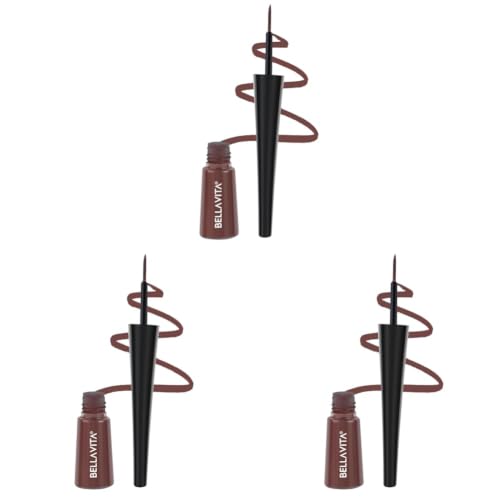 Image of BELLAVITA Intense Drama Waterproof Eyeliner, Brown, Matte Finish, Smudge-Proof, Fast-Drying, Felt Tip Applicator, Enriched with Biotin, 3.5 ml (Pack of 3)