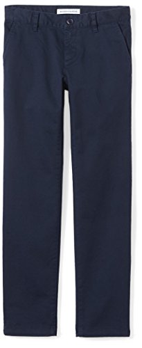 Pantalon Chino Fille Uniforme Plat Devant en Textile Extensible