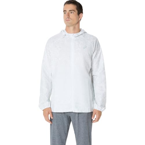 ASICS Unisex U PR Lyte Packable Jacket Running Jacket, 2XL, White/Glacier Grey SUMINASHI Print