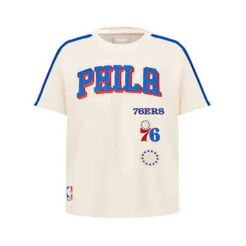 Camiseta NBA Retro Classics de algodón premium en azul y crema para jóvenes