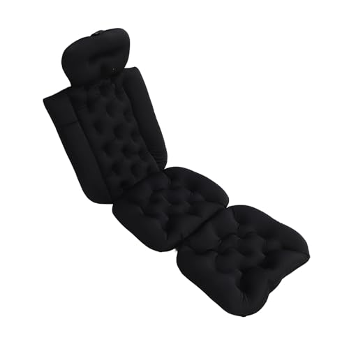 Ganzkörper Badekissen für Erwachsene, bequemes Design rutschfeste Unterseite abnehmbar und waschbar Badewannenkissen mit Anti Rutsch Technologie (Black)