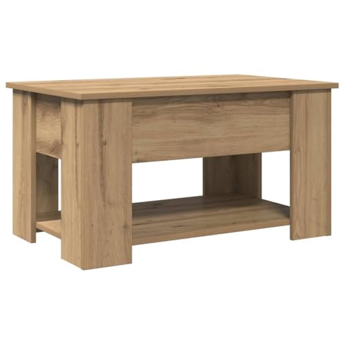 vidaXL Table Basse chêne Artisanal 79x49x41 cm Bois d'ingénierie, Table Basse à Dessus relevable, Table d'appoint, Table de Salon