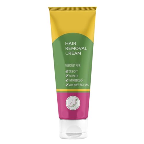 HQRKOTM Crema depilatoria para rostro, axilas y zona íntima, 1 x 100 g, rápida, indolora y de larga duración, para todo tipo de piel, vegana y sin crueldad animal.
