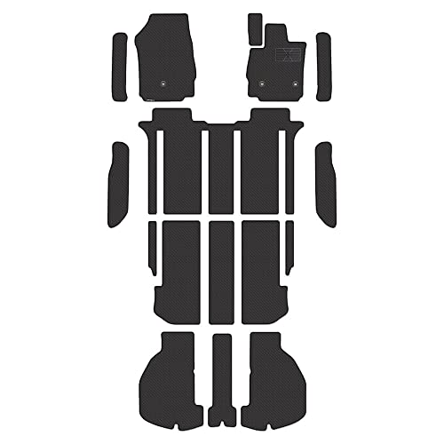 Hotfield トヨタ 互換品 アルファード ガソリン車専用 30系 フロアマット + ステップマット + トランクマット ラゲッジマット カーボンファイバー調 防水 形状06 7人乗 /【グレード:S-Cパッケージ/SA-Cパッケージ】