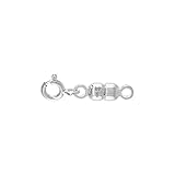 Sterling Silver 4 mm Magnetic Clasp Converter for Light Necklaces Italy, small size