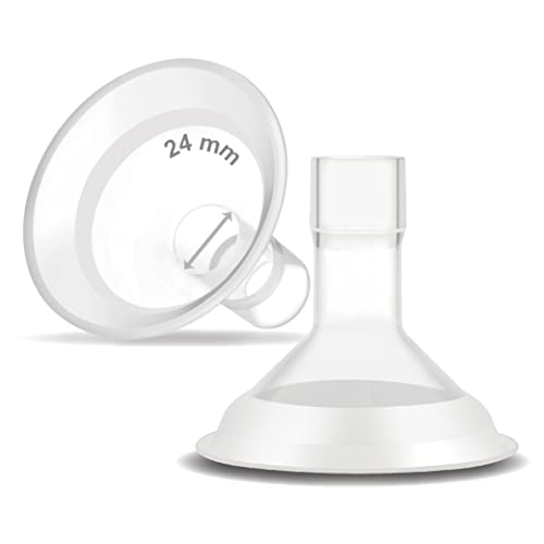 Image of Maymom MyFit Comfy Series 24 mm Two-Piece Design Breastshield Compatible with Medela Breast Pump Parts; Replace Medela Shields; Fit MaxFlow Flex Connector; 2pc