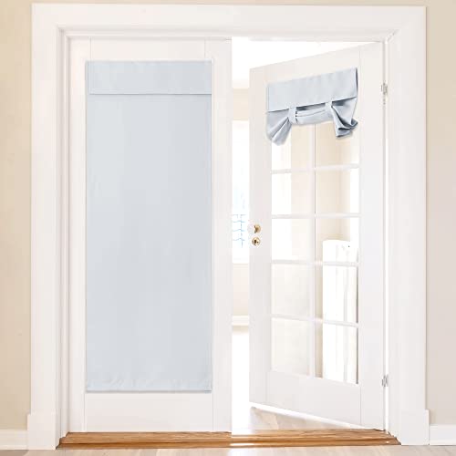 NICETOWN Door Curtain, Farmhouse Thermal Insulated Tricia Window Covering for Patio French Front Door Sidelight Curtain Tie up Shade, W36 x L72 inch,