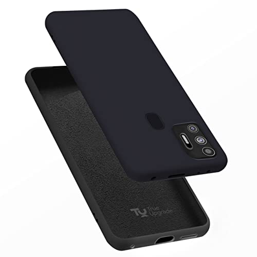 Image of TRUEUPGRADE Liquid Silicone Back Cover Case Compatible for Tecno Spark 7 / 7T | Microfiber Inside | 360 Degree Protection Back Case Cover for Tecno Spark 7 | 7T - Black