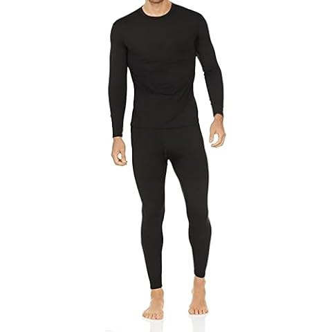 Thermajohn Long Johns Thermal Underwear for Men Fleece Lined Base Layer Set for Cold Weather (X-Small, Black) Cover