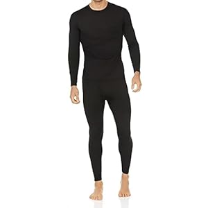 Thermajohn Long Johns Thermal Underwear for Men Fleece Lined Base Layer Set for Cold Weather (X-Large, Black)