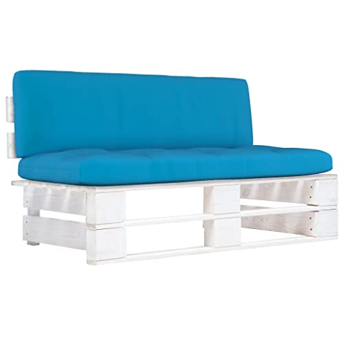 LIANGDONFC terraza exteriorsillones Jardin Exterior、Sofa jardinSofá Central de palets de jardín Madera pino impregnada blancaÈ il luogo perfetto per divertirsi con la famiglia e gli amici!