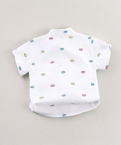 Image of Boys Short Sleeve Button Down Shirts, Plaid and Striped Pattern, Cotton Casual Tops, Pack of 2
