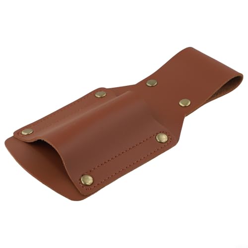 Funda de cintura de cuero compatible con hacha y martillo de madera con cierre de hebilla de metal para movilidad y seguridad al aire libre (marrón)