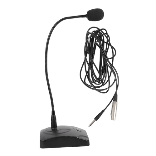 Microphone à condensateur filaire col de cygne avec base lestée pour bureau