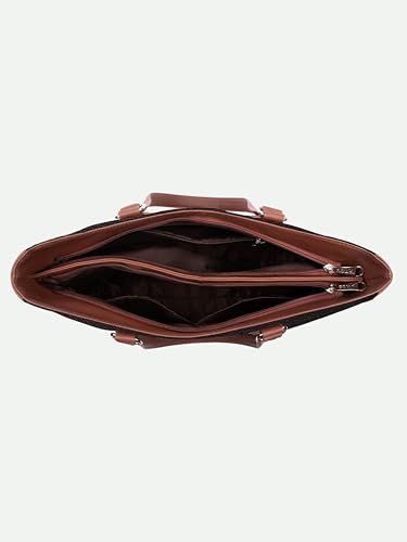 ZOUK Women's Getaway Handbag | Jute | Vegan Leather Handcrafted Tote Bag