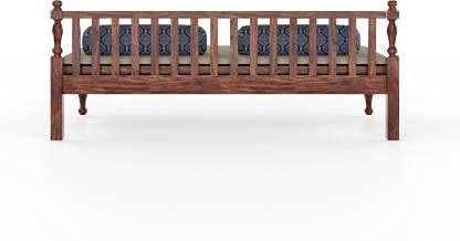 Image of Sheesham Wood 3 Seater Sofa Diwan Bed for Living Room Daybed Wooden Diwan Cot - Wooden Divan Sofa Bed Divan Bed with Premium Mattress Three 3 Seater Sofa for Living Room Home (Noah Walnut)
