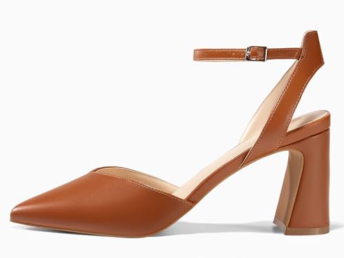 Image of Juliet Holy Womens Closed Toe Heels Chunky Block Heel Ankle Strap Pumps Slingback Heeled Sandals
