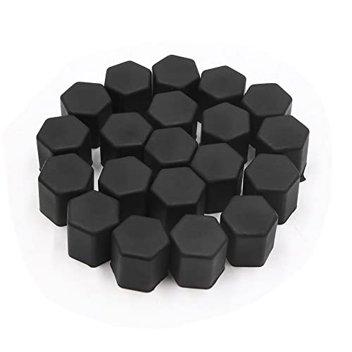 sourcing map 20pcs 15mm Rubber Car Wheel Tire Tyre Nut Screw Lug Cover Caps Black